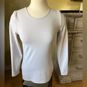 Aritzia Contour Long Sleeve Top Size L Light Grey Greige Double Layer